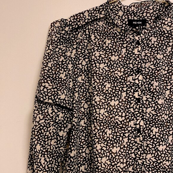 ME+EM Silk/Cotton Abstract Print Blouse - Picture 3 of 13